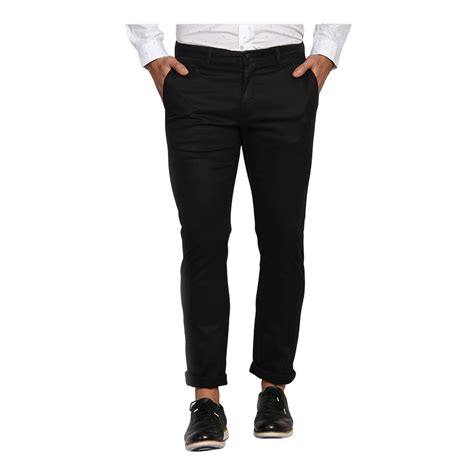 Cotton Chinos Gabardine Pant For Men Deep Black Nz