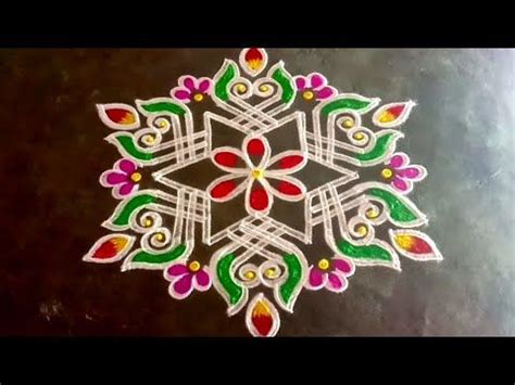 Chithirai Madham Special 5x3dots Star Flowerpadikolam Easy Rangoli