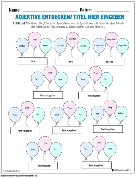 Kostenlose Adjektiv Und Adverbien Arbeitsbl Tter Druckbare Vorlagen