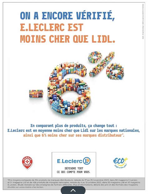 Publicité comparative la bataille Leclerc Lidl à un niveau encore