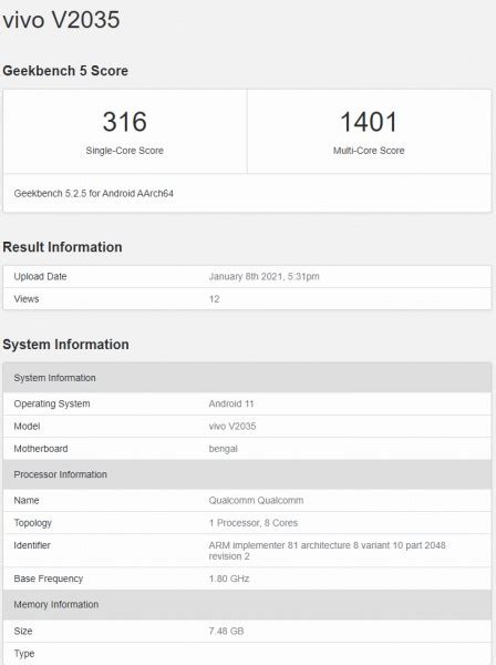 Vivo V Passes Through Geekbench Revealing Key Specs Phoneworld