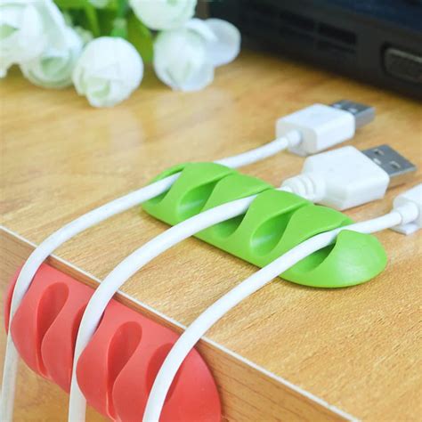 Multipurpose Desktop Phone Cable Winder Earphone Clip Charger Organizer