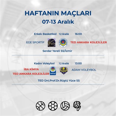 Haftanın Maçları TED Ankara Kolejliler Spor Kulübü