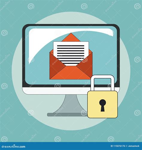 Secure Mailing for Computer Stock Vector - Illustration of post