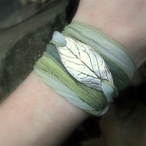 Woodland Leaf Bracelet Wrap Bracelet Made From A Real Leaf Etsy