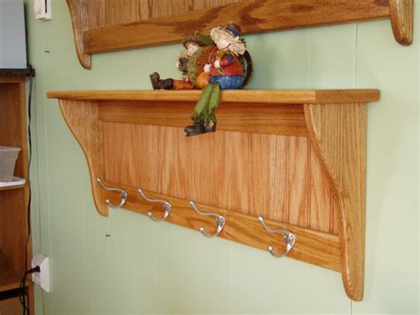 Oak Coat Rack With Satin Chrome Hooks Solis Oak Wall Shelf