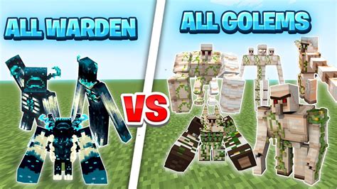 All Golem Vs All Warden In Minecraft Warden Vs All Iron Golems