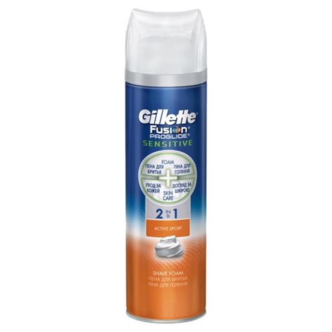 Пена для бритья Gillette Fusion ProGlide Sensitive Active sport, 200 мл ...