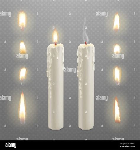 Candle Flames Realistic Burn Lights Wax Candles Yellow Fire Flame