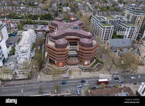Aerial view of Ealing Council Offices (Perceval House), Ealing, London ...