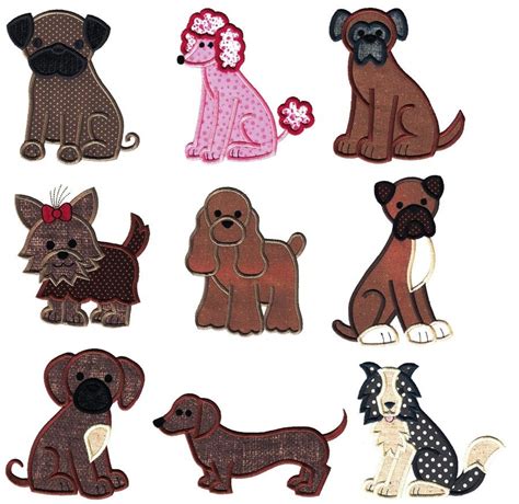 Top Dogs Applique Set 3 Dog Embroidery Designs Dog Quilts Machine