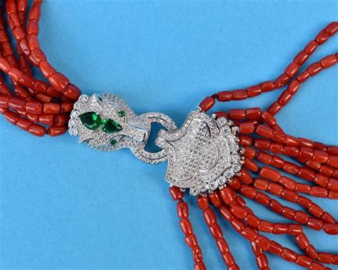 Collana Di Corallo Rosso Sardo Con Chiusura Con Leone Gioielli Santori