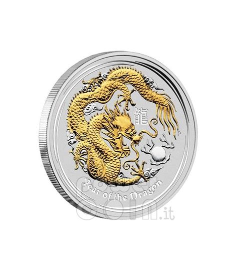 Dragon Lunar Year Series Oz Gilded Silver Coin Australia