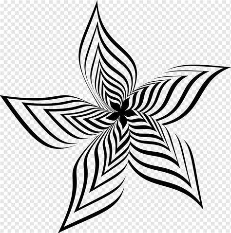 Flor De Dibujo Flor Abstracta Blanco Hoja Monocromo Png PNGWing