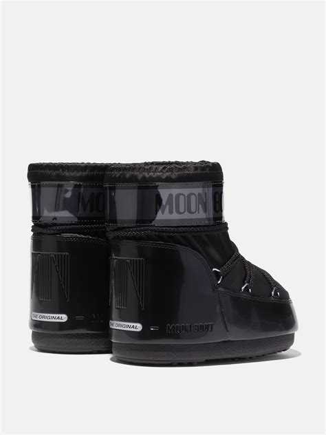 Icon Low Glance Black Satin Boots Moon Boot Official Store