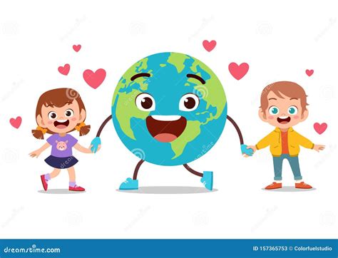 Kids Earth Day Vector Illustration Stock Illustration Illustration Of