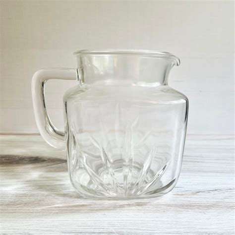 Clear Glass Pitcher Etsy