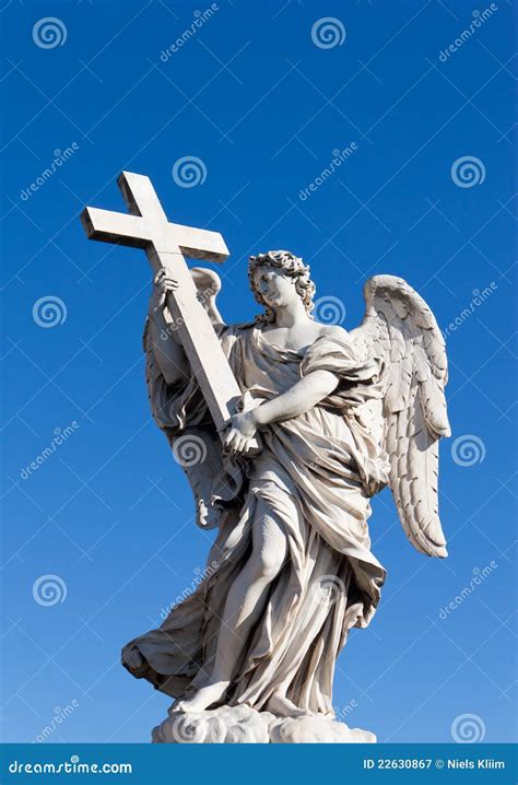 Angel With A Cross Stock Image Image Of Detail Monument