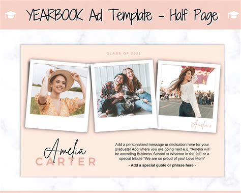 Yearbook Template, Senior & High School Graduation, Grad Announcement ...