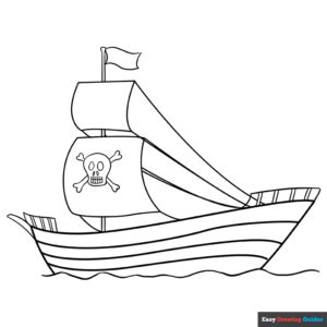 Cartoon Pirate Ship Coloring Page