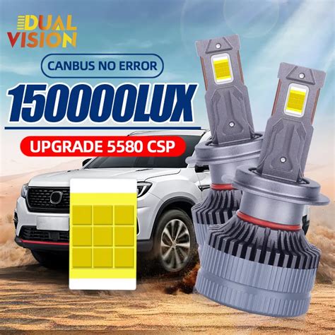 Dualvision Ampoules LED Canbus Pour Voiture 150000LM Bi LED H11 H7