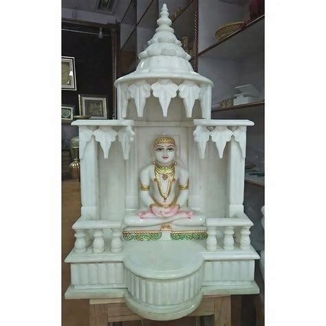 White Hand Carved Marble Temple For Worship Size 2 5 Feet At Rs