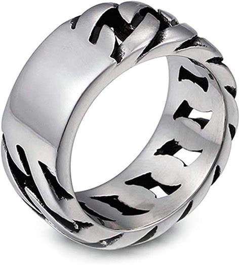 NA Gravierte Ringe Edelstahl Ring für Herren Biker Kette Silberringe