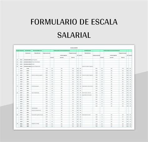 Plantilla De Formato Excel Formulario De Escala Salarial Y Hoja De