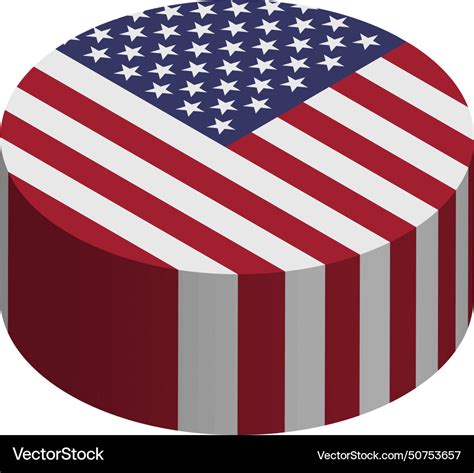 Isometric 3d Circle Flag Of United States Vector Image