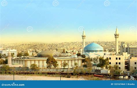 King Abdullah Mosque in Amman Jordan Stock Photo - Image of stone ...