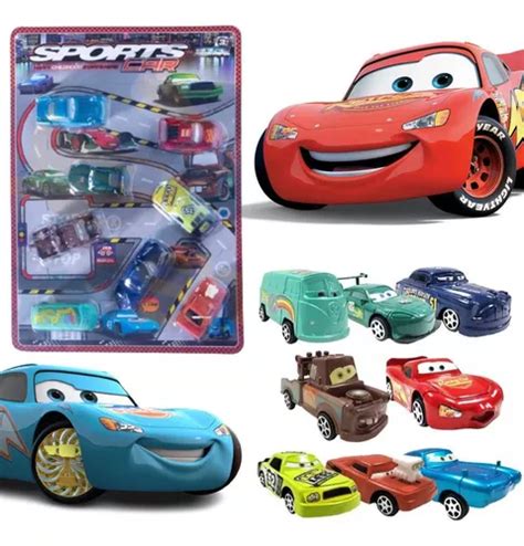 Kit 8 Carrinhos Fricção Filme Carros 2 Relampago Mcqueen MercadoLivre