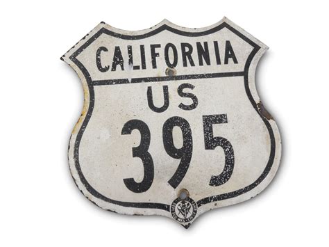 California U S Route 395 Shield Tin Sign Auburn Fall 2019 RM Sotheby S