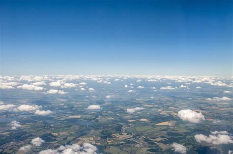 HD Wallpaper: Aerial View of Blue Sky and Land