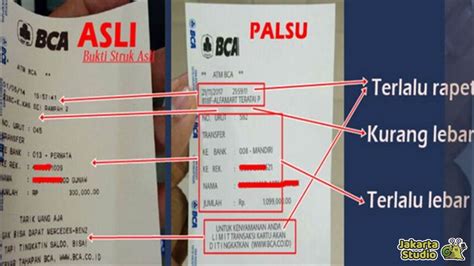 Cara Membedakan Bukti Transfer Bca Asli Dan Palsu