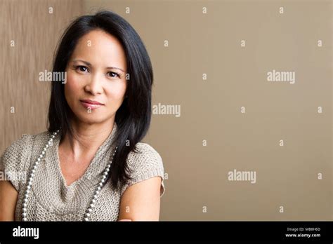 Confident Asian Mature Woman Stock Photo Alamy