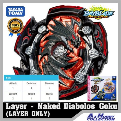 Ready Stock Original Takara Tomy Beyblade Burst Naked Diabolos Goku