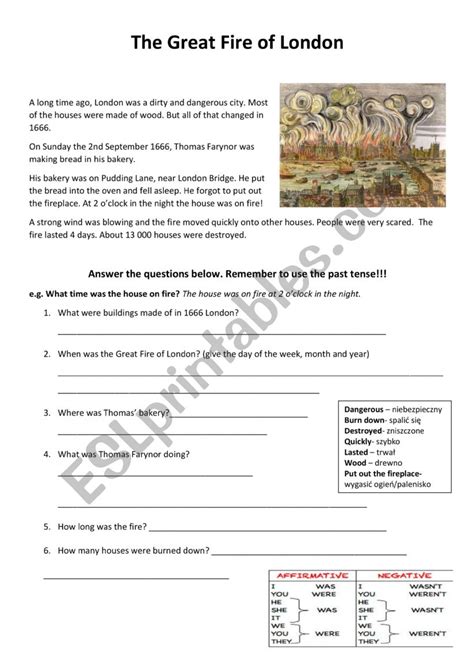 The Great Fire of London - ESL worksheet by malwina909