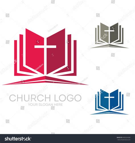 Church Logo Christian Symbols Holy Bible And Royalty Free Stock