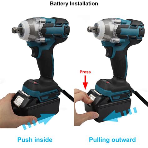 Cordless Electric Impact Wrench Gun High Power Driver With Li Ion