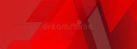 Abstract Modern Red Banner Wide Red Background With Geometric Abstract