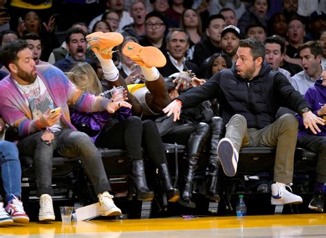 Lebron James Sent Flying Into Crowd And Flips Over Courtside Fans