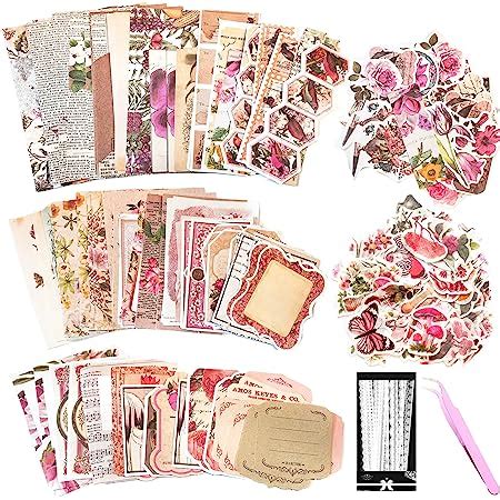 Pieces Vintage Scrapbook Supplies Pack For Junk Journal Planners