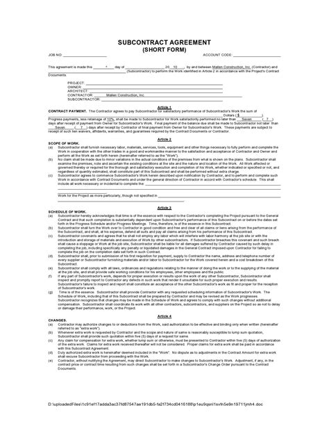 30 Free Subcontractor Agreement Templates Word Pdf Artofit