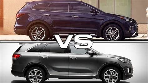 2017 Hyundai Santa Fe Sport Vs 2016 Kia Sorento Youtube