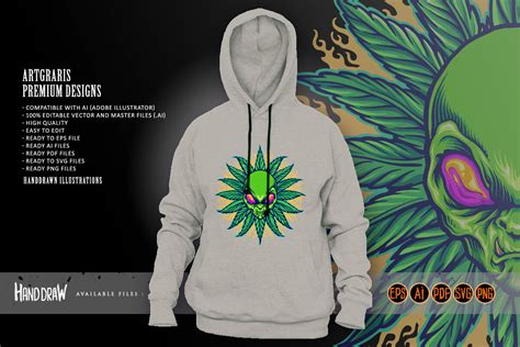 Weed Alien Cannabis Mandala With Fire By Artgrarisstudio Thehungryjpeg