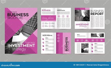 Pink Brochure Template Design Layout Page For Business Company