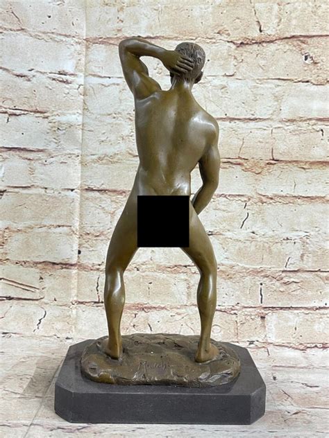 EROTIC RESTING NAKED MALE Nude Gay GIFT BRONZE FIGURINE STATUE NEW