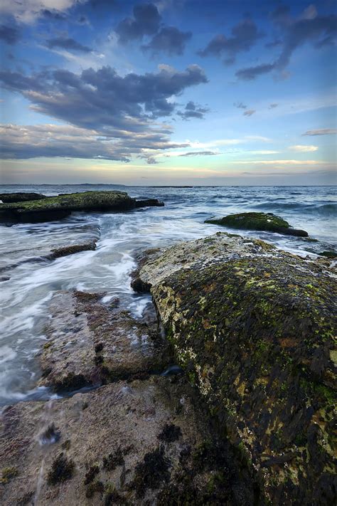 Stones Sea Horizon Waves Hd Phone Wallpaper Peakpx