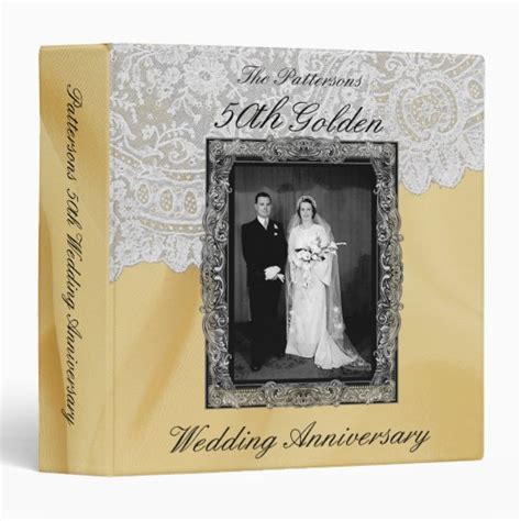 Golden Th Wedding Anniversary Photo Album Ring Binder Zazzle