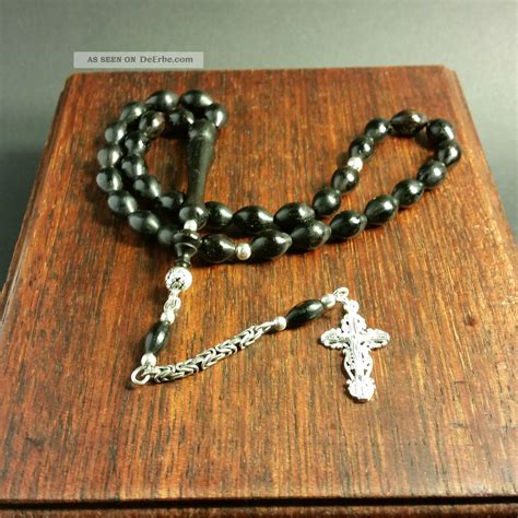 Rosenkranz Rosary Aus Ebenholz Mit 925 Sterling Silber Kreuz